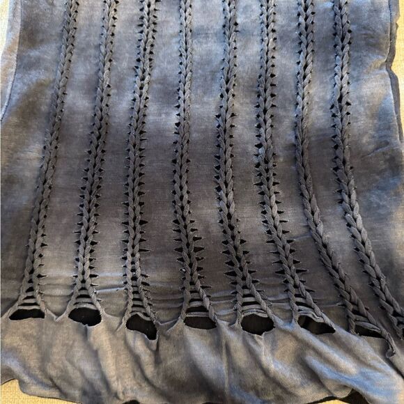 Cecilia De Buccourt Distressed Racer Back Grey Tie Dye Tank Top. Cotton. - Picture 6 of 7